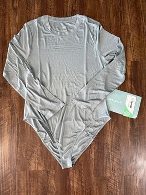David Archy Long Sleeve Bodysuit in Light Gray New!